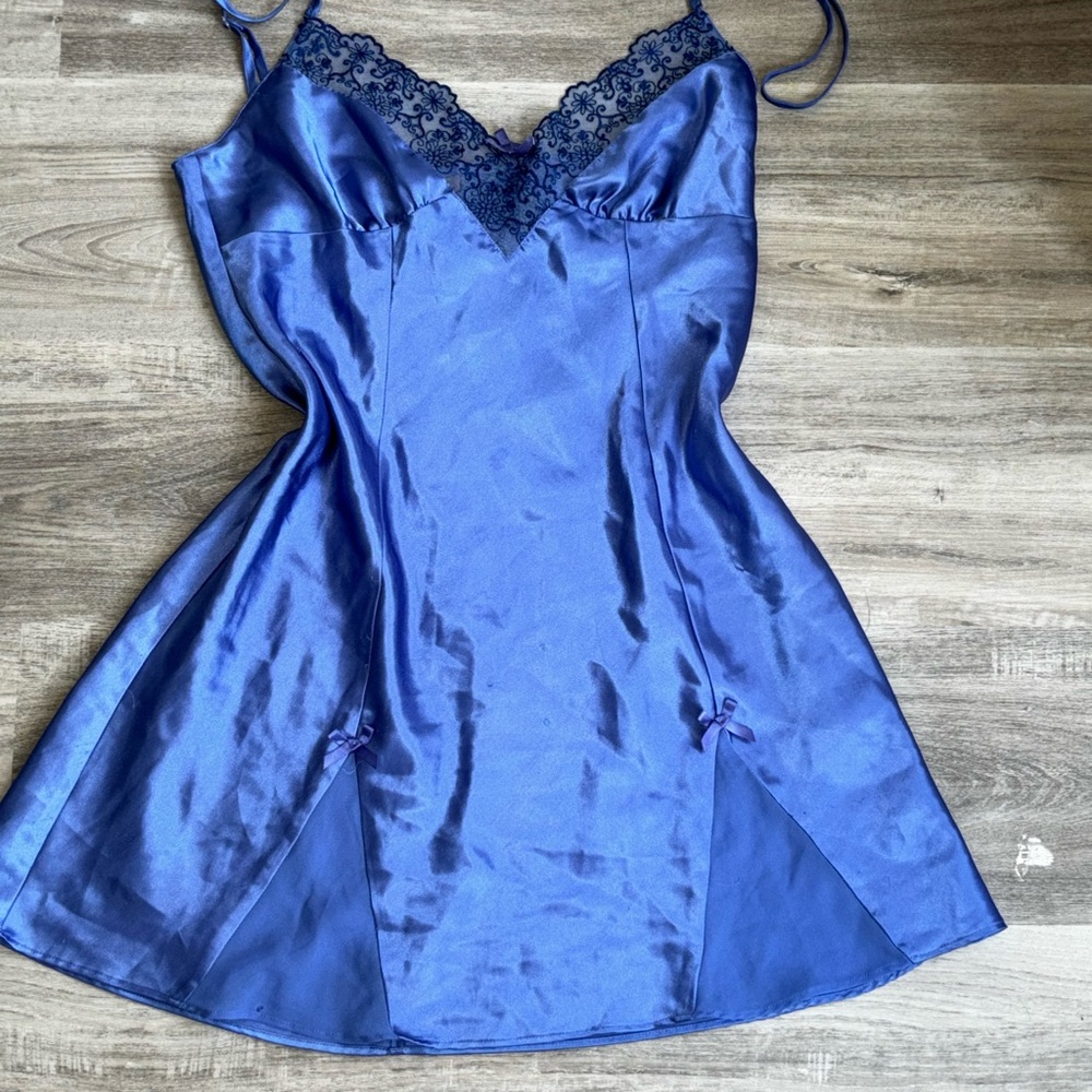Blue cami with lace